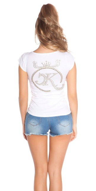 Trendy Forever Shirt with Lace White
